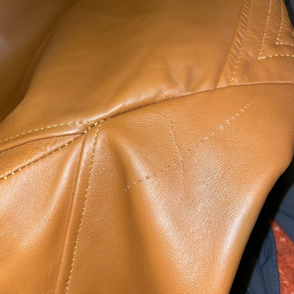 Tan leather jacket - Picture 5 of 6